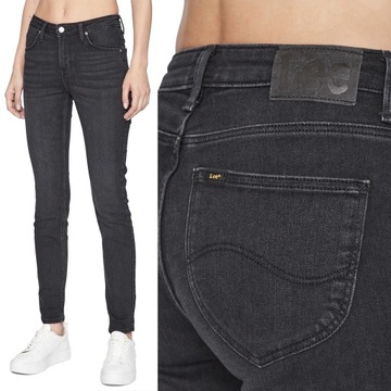 Lee SCARLETT HIGH Washed Black RURKI WYSOKI STAN CIEMNOSZARY DżINS W27 L31