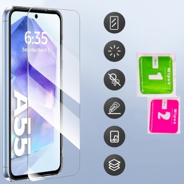 Etui do Samsung Galaxy A55 5G I WZMACNIANE 360° CLEAR CASE + Szkło na ekran