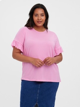 Vero Moda t-shirt z falbanką różowy 46/48