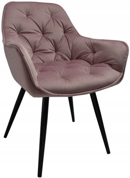 FOTEL DANKOR DESIGN ARTEN X WELUR PUDROWY RÓŻ