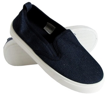 PEPEGI BALERINKI BUTY SLIP ON TENISÓWKI TRAMPKI DZIECIĘCE GRANATOWE 28