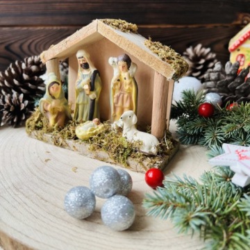 Рождественская конюшня, Вертеп, Святое семейство, Статуэтка, Елочные украшения