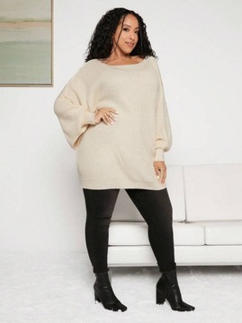 SHEIN CURVE Plus Sweter z rękawem w kształcie lampionu 7XL