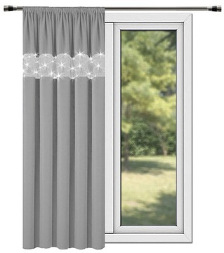ZASŁONA MATOWA 145x250 CYRKONIE KRYSZTAŁKI DIAMENT