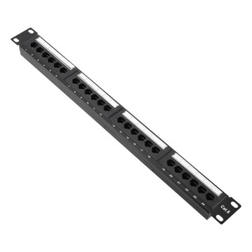 Adapter sieci LAN CAT6, 24-portowy panel krosowy, kabel do montażu w stojaku, uchwyt ścienny
