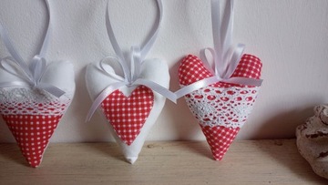 НАБОР СЕРДЦЕ, КУЛОНЫ ИЗ ХЛОПКА 4 шт.