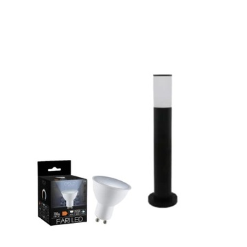 LAMPA ogrodowa 60cm SŁUPEK + żarówka GU10 zimna