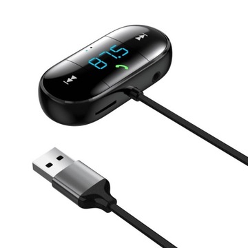 VIDVIE FM01 Bluetooth V5.0 Bluetooth FM-передатчик, 5В, 1м, черный