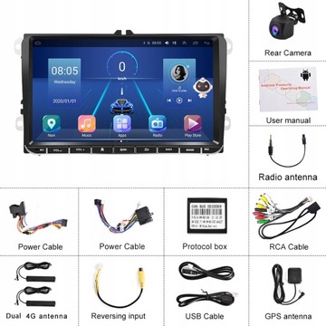 РАДИО 2DIN ANDROID VW GOLF V VI DSP CARPLAY 8 ГБ