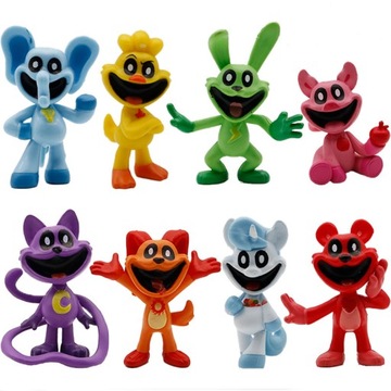 8 FIGUREK z Gry Smiling Critters Gra DUŻA Figurka CatNap DogDay CraftyCorn