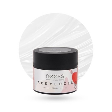 NEESS Akrylożel budujący i przedłużający płytkę Clear Hema Free, 15 g
