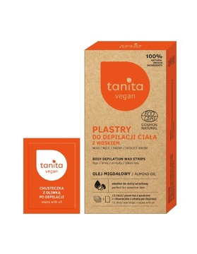 TANITA Vegan Plastry do depilacji ciała z woskiem i olejem migdałowym 1op.-