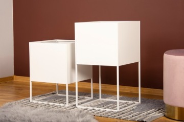 МЕТАЛЛИЧЕСКИЙ ЦВЕТОЧНЫЙ ВАЗ RODOS MAXI, 45 см, БЕЛЫЙ