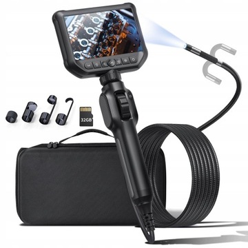 KAMERA INSPEKCYJNA Z RUCHOMA GŁOWICA OBROTOWA ENDOSKOP 360° 8mm 2M 8LED CE
