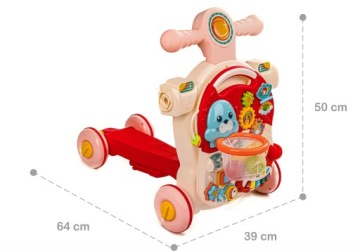 ИНТЕРАКТИВНЫЙ СТОЛ BIKE PUSH RIDER 4В1 РОЗОВЫЙ