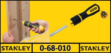 МНОГОРАЗИТНЫЕ ОТВЕРТОЧНЫЕ НАСАДКИ С ТРЕЩОТКОЙ 0-68-010 STANLEY