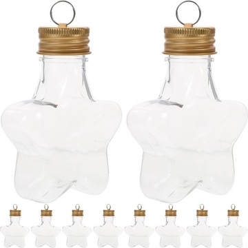 Plastic Containers Lid Jar Wishing Bottle 10 Pcs