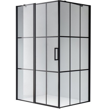 KABINA PRYSZNICOWA PROSTOKĄTNA BS03A CZARNA 100x90 CM