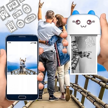 DRUKUŚ MINI МОБИЛЬНЫЙ ТЕРМОПРИНТЕР ДЛЯ ФОТОГРАФИЙ, НАУЧНЫХ ЗАМЕТОК, БЕЗ ЧЕРНИЛ