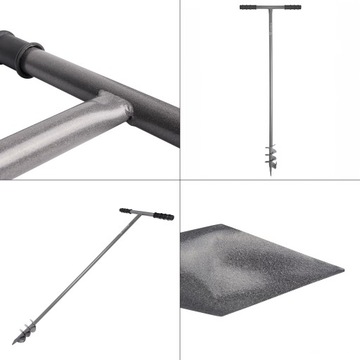 ПОЧВЕННЫЙ ШНЕК ЗЕМЛЯНАЯ БУРА 8 см ПРОЧНЫЙ МЕТАЛЛИЧЕСКИЙ РУЧНОЙ Шнек