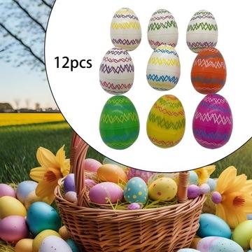 12шт пасхальные яйца для начинки, наполнители для пасхальных корзин, разные цвета