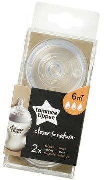 Smoczek Tommee Tippee 6m+ o szybkim przepływie 2X