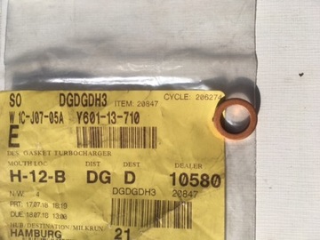 podkładka uszczelniająca przewód zasilający olejowy TURBINY MAZDA 3 diesel