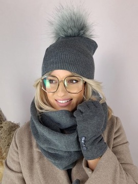 женский зимний КОМПЛЕКТ ШАПКА+ЮБКА+УТЕПЛЕННЫЕ ПЕРЧАТКИ ТЕПЛЫЙ ЛАК