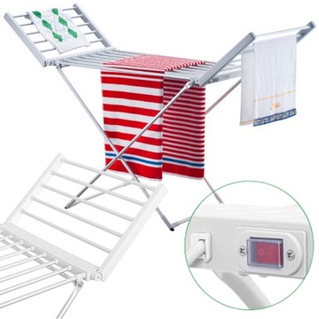 ELEKTRYCZNA SUSZARKA DO UBRAŃ SKŁADANA ALUMINIOWA 220W 230V AD7821