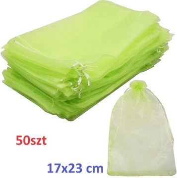 woreczki prezentowe tiulowe organza 17x23 cm neonowe 50szt