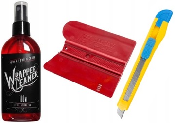 ZESTAW DO APLIKACJI FOLII RAKLA Z FILCEM NOŻYK ODTŁUSZCZACZ WRAPPER CLEANER