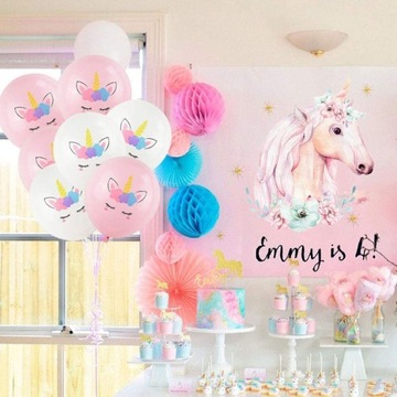 ZESTAW BALONÓW BALON JEDNOROŻEC URODZINY 15 SZTUK