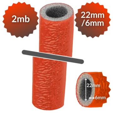 ИЗОЛЯЦИЯ ИЗОЛЯЦИЯ ДЛЯ ТРУБ PEX С УГЛЕРОДНОЙ МЕДЬЮ FI 22/6 RED 2M 1 ШТ.