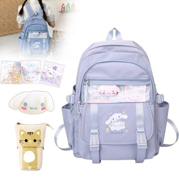 Детский юношеский школьный рюкзак Kuromi Cinnamoroll А4 большой + пенал