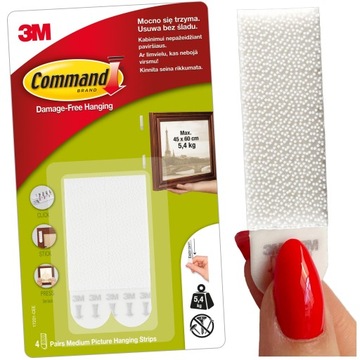 Rzepy do obrazów 3M Command średnie 8szt 5,4 Kg x2