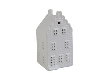 DOMEK CERAMICZNY LAMPION ŚWIECZNIK TEALIGHT KAMIENICZKA SZKLIWIONA 11 cm