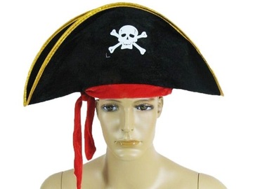 KAPELUSZ PIRACKI PIRAT PIRATKA WELUROWY IMPREZA