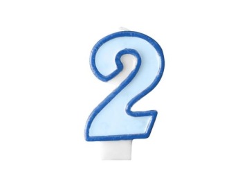 Свеча на день рождения №7 синяя, 7 см