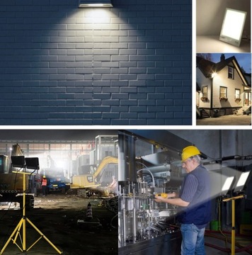 ГАЛОГЕННЫЙ светодиодный прожектор 2x 50Вт IP65 + ШТАТИВ 140см