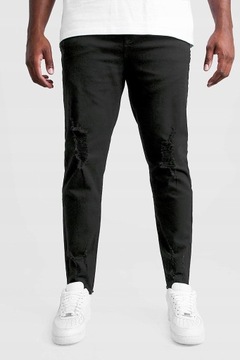 X0B107 Boohoo BOOHOO MAN TALL CZARNE SPODNIE JEANSOWE SKINNY 40