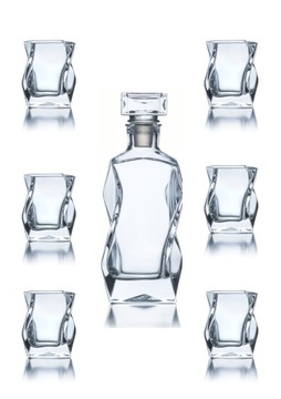 Zestaw whisky karafka grawer i 6 szklanek PREZENT