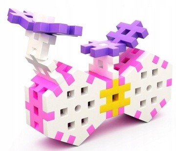 ВАФЕЛЬНЫЕ БЛОКИ MELI CONSTRUCTOR PINK 400 + ЛАСТИК