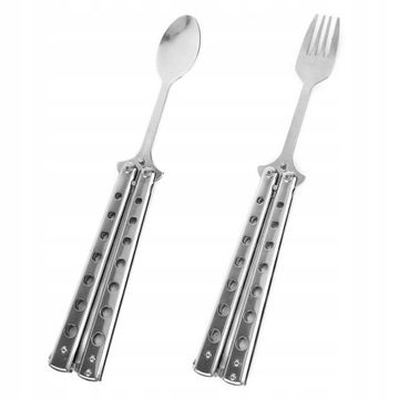 Metalowy składany widelec treningowy Balisong