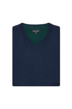 Sweter Męski Granatowy Bawełniany V-neck Próchnik PM6 L