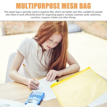 Сетчатый карман на молнии, сумка для хранения чеков формата А4.