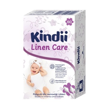 KINDII Patyczki dla niemowląt i dzieci Linen 60szt