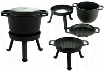 Чугунный казан для костра, 8л, казан для приготовления пищи на костре, сковорода