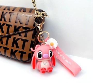 Брелок Angel Stitch Teddy Bear для ключей, сумок, сумок, розовый, плюшевый мишка, розовый плюшевый мишка