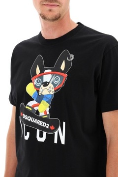 DSQUARED2 unikatowy męski t-shirt koszulka NERO XL