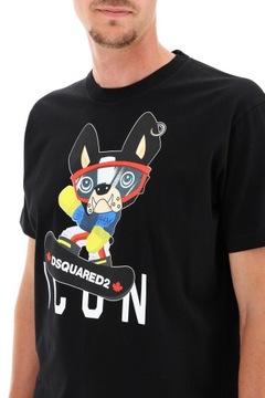 DSQUARED2 unikatowy męski t-shirt koszulka NERO roz.M